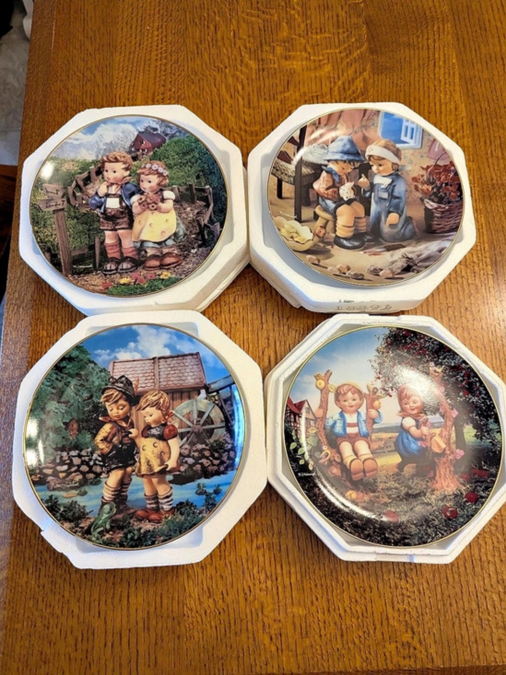 The Danbury Mint │ M.I. Hummel │Four Little Companions Plates │ Porcelain 8"